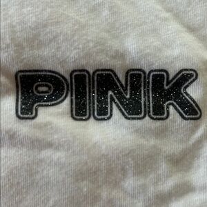 Victoria's Secret White Tee with Glitter PINK Logo